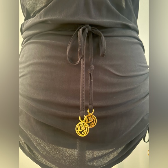 Luli Fama T-back Black V-Neck Mini Swim Cover-Up - Picture 5 of 10